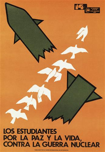 VARIOUS ARTISTS. [INTERNATIONAL UNION OF STUDENTS.] Group of approximately 140 posters. 1960s-1980s. Sizes vary, generally 15x11 inches